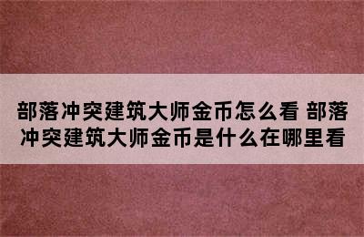 部落冲突建筑大师金币怎么看 部落冲突建筑大师金币是什么在哪里看